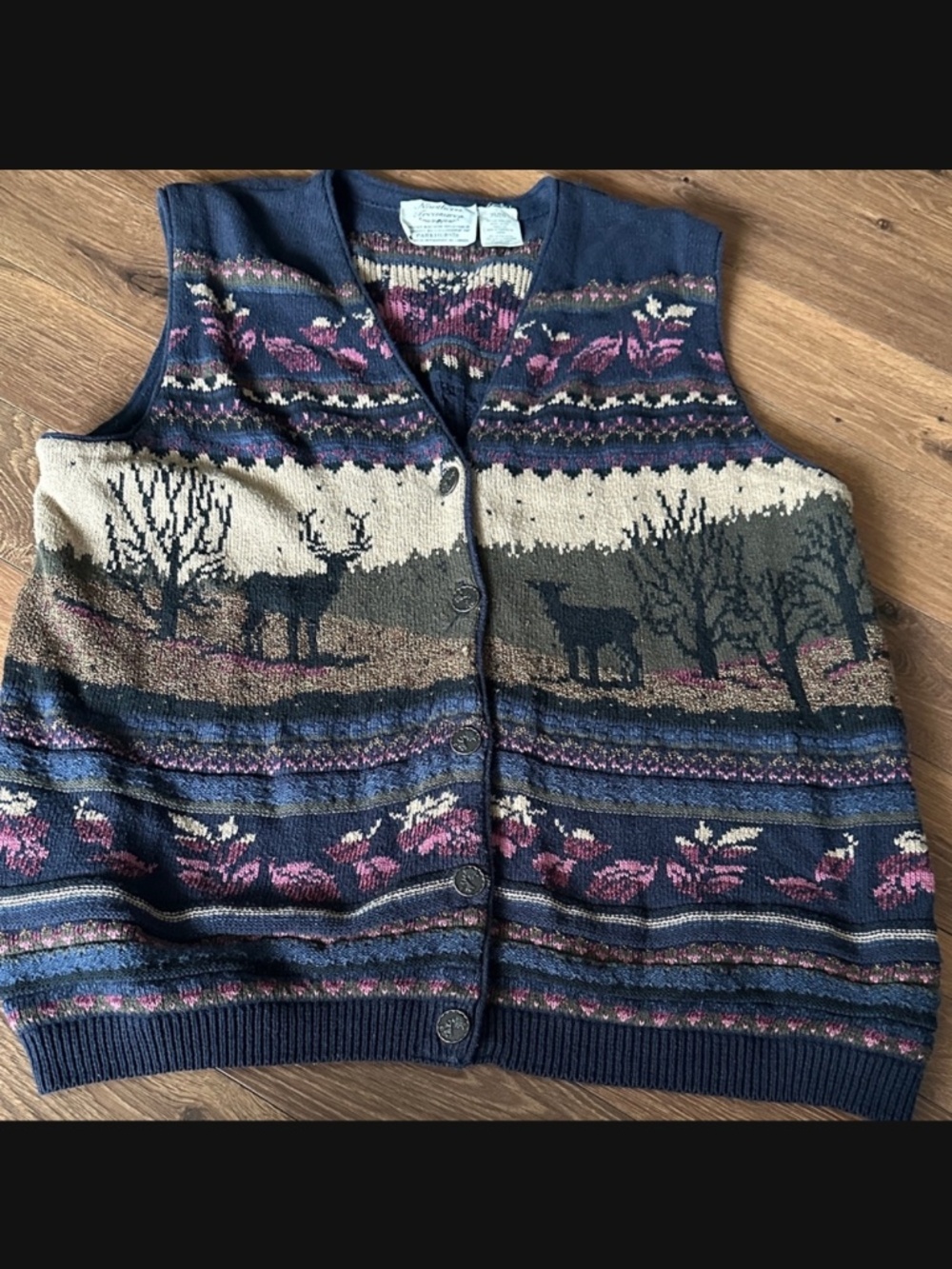 Northern Treasure deer sweater vest